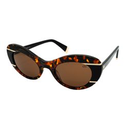 Óculos de sol Dii Collection, modelo 1 4074, cor Demi Marrom com Preto, tamanho 51
