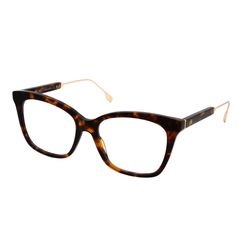 Armação de Óculos de Grau Dii Collection, modelo 1 4160, cor Demi Marrom e Dourado, tamanho 53