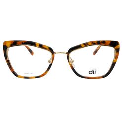 Armação de Óculos de Grau Dii Collection, modelo 1 4312, cor Demi Marrom, tamanho 54