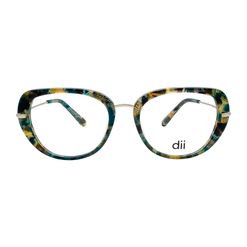 Armação de Óculos de Grau Dii Collection, modelo 1 4314, cor Demi Verde, tamanho 52