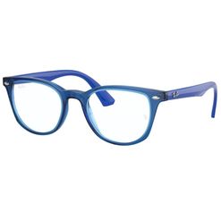 Armação de Óculos de Grau Rayban Junior, modelo RY1601, cor Azul Translúcido, tamanho 48