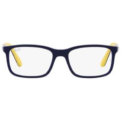 Armação de Óculos de Grau Rayban Junior, modelo RY1621, cor Azul Escuro com Amarelo, tamanho 49