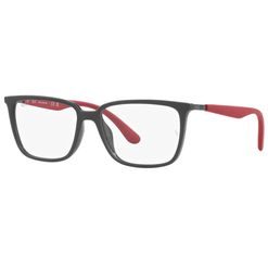 Armação de Óculos de Grau Rayban Junior, modelo RY1624L, cor Chumbo Fosco e Vermelho, tamanho 50