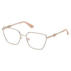 Armação de Óculos de Grau Guess, modelo GU2952, cor Bege com Dourado, tamanho 53