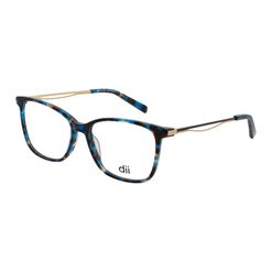 Armação de Óculos de Grau Feminino Dii Collection Quadrado 4069 Cor Demi Azul com Dourado