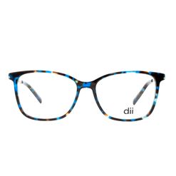 Armação de Óculos de Grau Feminino Dii Collection Quadrado 4069 Cor Demi Azul com Dourado