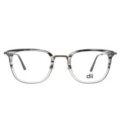 Armação de Óculos de Grau Unissex Dii Collection Quadrado 4058 Cor Degradê Cinza com Gun Metal