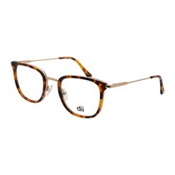 Armação de Óculos de Grau Unissex Dii Collection Quadrado 4058 Cor Demi Marrom com Dourado
