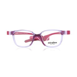 Armação de Óculos de Grau Infantil Miraflex Retangular MF4005 cor Rosa Translúcido