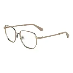 Armação de Óculos de Grau Unissex Calvin Klein Jeans Geométrico CKJ25203 Cor Dourado Rosê