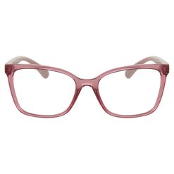 Armação de Óculos de Grau Feminina Tecnol Retangular TN3080 cor Rosa Translúcido