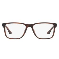 Armação de Óculos de Grau Masculino Tecnol Retangular TN3093U cor Havana Escuro