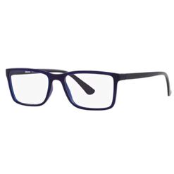 Armação de Óculos de Grau Masculino Tecnol Retangular TN3089 cor Azul