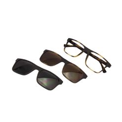 Armação de Óculos de Grau com Clipon Masculino Empório Armani Quadrado EA4115 Cor Tartaruga