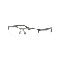 Armação de Óculos de Grau Masculino Ray-Ban Retangular RX6335 2855 Cor Chumbo Fosco