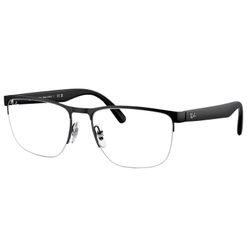 Armação de Óculos de Grau Unissex Ray-Ban Retangular RX6525L 2503 Cor Preto