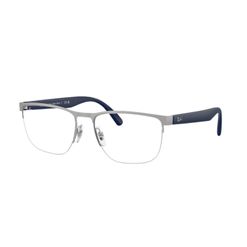 Armação de Óculos de Grau Unissex Ray-Ban Retangular RX6525L 3169 Cor PRata