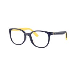Armação de Óculos de Grau Infantil Ray-Ban Redondo RY1631 cor Azul Escuro e Amarelo