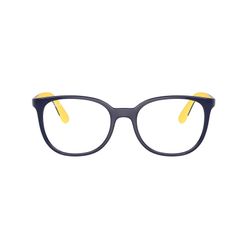 Armação de Óculos de Grau Infantil Ray-Ban Redondo RY1631 cor Azul Escuro e Amarelo