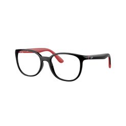 Armação de Óculos de Grau Infantil Ray-Ban Phantos RY1631 cor Preto e Vermelho