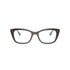 Armação de Óculos de Grau Unissex Ray-Ban Gatinho RX5433 8366 Cor Marrom e Azul Transparente