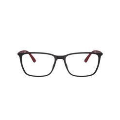 Armação de Óculos de Grau Masculino Ray-Ban Retangular RX7219L 8344 Cor Preto e Bordô