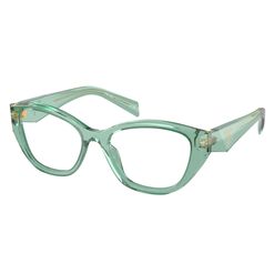 Armação de Óculos de Grau Feminina Prada Gatinho PR 21ZV 11R1O1 Cor Verde Transparente