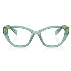 Armação de Óculos de Grau Feminina Prada Gatinho PR 21ZV 11R1O1 Cor Verde Transparente