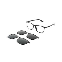 Armação de Óculos de Grau com Clip On Masculino Dii Collection Quadrado 1065 Cor Preto