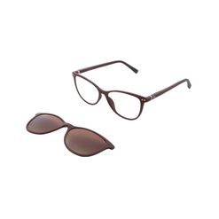 Armação de Óculos de Grau com Clip On Feminina Hit Gatinho 2036 Cor Marrom