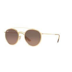 Óculos de Sol Unissex Ray-Ban Redondo RB3647N Dourado com Marrom