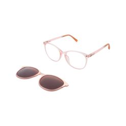 Armação de Óculos de Grau com Clip On Feminina Hit Quadrada 2037 Cor Rosa