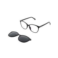 Armação de Óculos de Grau com Clip On Feminina Hit Quadrada 2037 Cor Preto