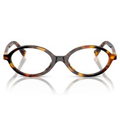 Armação de Óculos de Grau Feminina Miu Miu Oval 01XV Cor Tartaruga