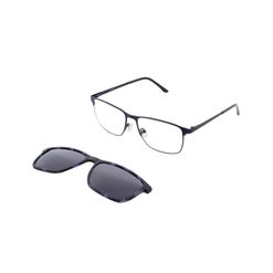 Armação de Óculos de Grau com Clip On Masculino Dii Collection Retangular 1069 Cor Demi Azul