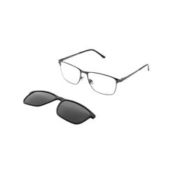 Armação de Óculos de Grau com Clip On Masculino Dii Collection Retangular 1069 Cor Chumbo