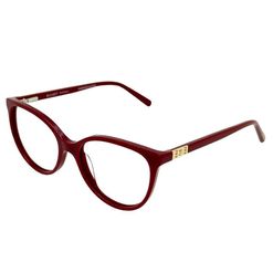 Armação de Óculos de Grau com Clipon Feminina Bulget Retrô BG6436 C01 Cor Bordô
