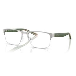 Armação de Óculos de Grau Masculino Armani Exchange Retangular AX1068 6045 Cor Prata/Verde Fosco