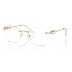 Armação de Óculos de Grau Feminina Swarovski Quadrado SK1014 Dourado