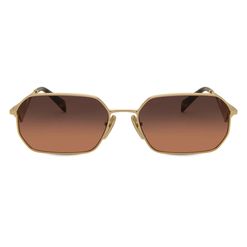Óculos de Sol Feminino Prada Geométrico PR A51S Cor Dourado