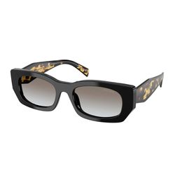 Óculos de Sol Feminino Prada Retangular PR B05S Cor Preto