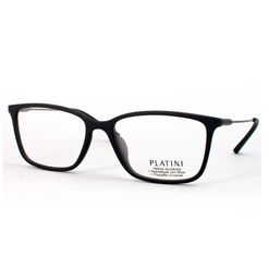 Armação de Óculos de Grau Masculino Platini Retangular P93193U Cor Cinza Escuro