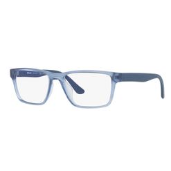 Armação de Óculos de Grau Masculino Tecnol Retangular TN3095U Cor Azul Translúcido Fosco