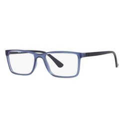 Armação de Óculos de Grau Masculino Tecnol Retangular TN3089 Cor Azul Marinho Translúcido