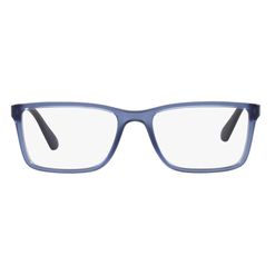 Armação de Óculos de Grau Masculino Tecnol Retangular TN3089 Cor Azul Marinho Translúcido