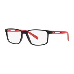 Armação de Óculos de Grau Masculino Jean Monnier Retangular J83242 Cor Preto e Vermelho