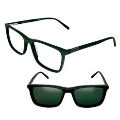 Armação de Óculos de Grau Masculino Bulget Quadrado BG6437M Cor Verde Fosco