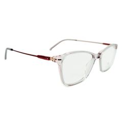 Armação de Óculos de Grau Feminino Bulget Quadrado BG7203 Cor Rosa Cristal