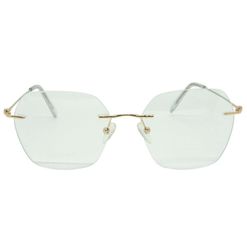 Armação de Óculos de Grau Feminina Bulget Quadrado BG2154 Cor Cinza e Dourado