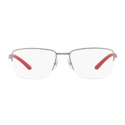 Armação de Óculos de Grau Masculino Arnette Retangular AN6143L Cor Chumbo Fosco e Vermelho